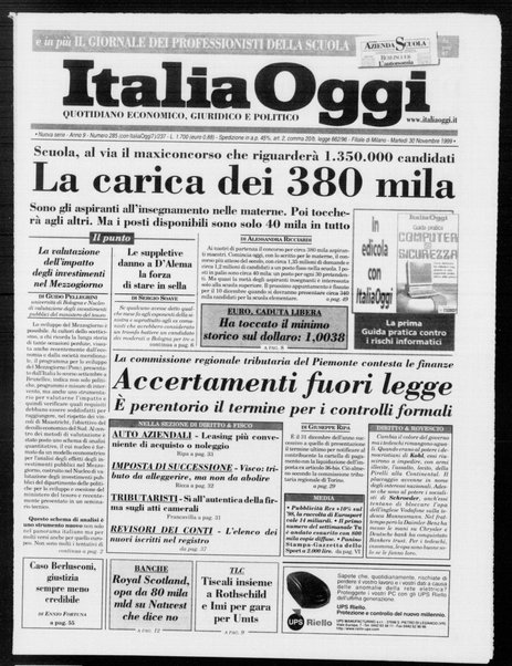 Italia oggi : quotidiano di economia finanza e politica